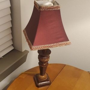 Accent lamp in burgundy with gold accents
